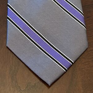 Cape Cod Neckwear Gray Purple 100% Silk Men’s Neck Tie Made In China